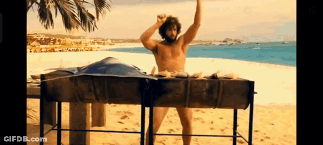 Zohan Grilling At The Beach GIF