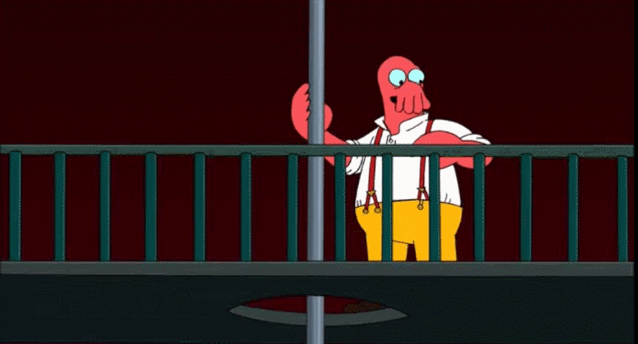 Zoidberg Go Down Through Pole GIF