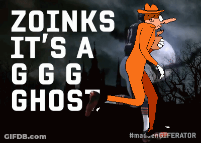 Zoinks Ghost Poster Cartoon Character Running GIF
