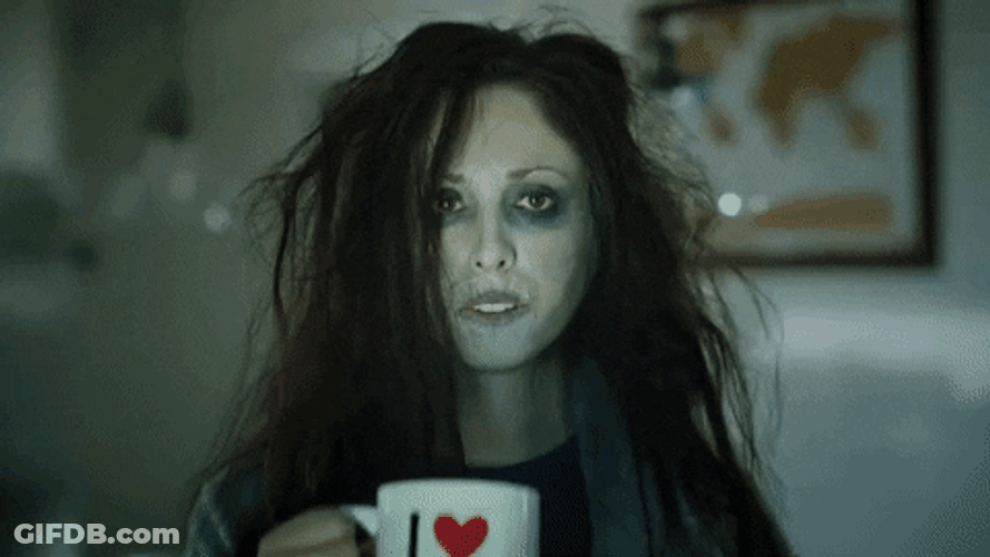 Zombie Drinking Coffee GIF