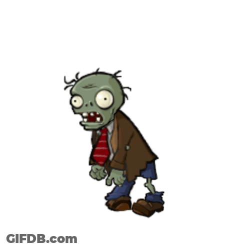 Zombie In Brown Jacket And Red Tie GIF