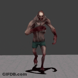 Zombie Walking On Floor GIF