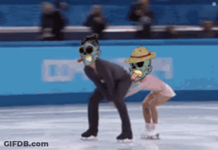 Zombies Ice Skating GIF