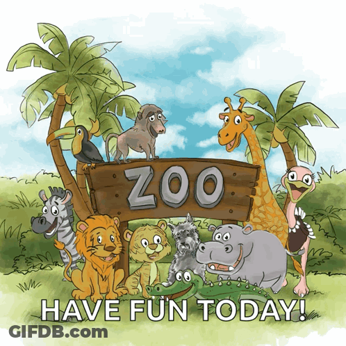 Zoo Sign With Animals GIF