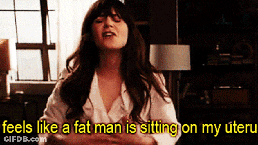 Zooey Deschanel Describing Menstrual Period GIF