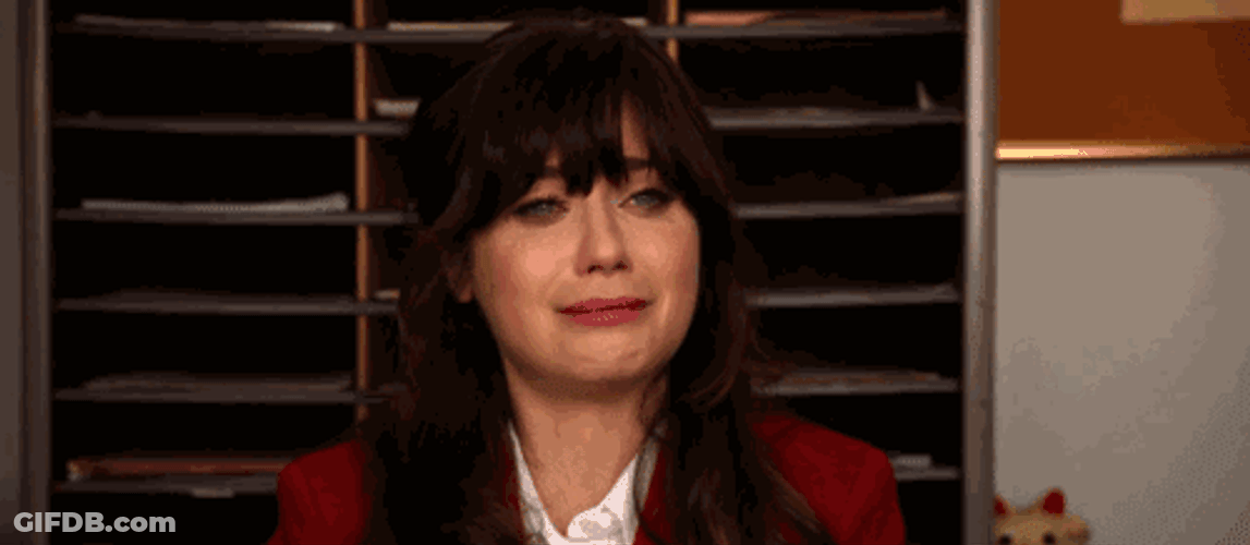 Zooey Deschanel Highly Emotional Trying Not To Cry GIF