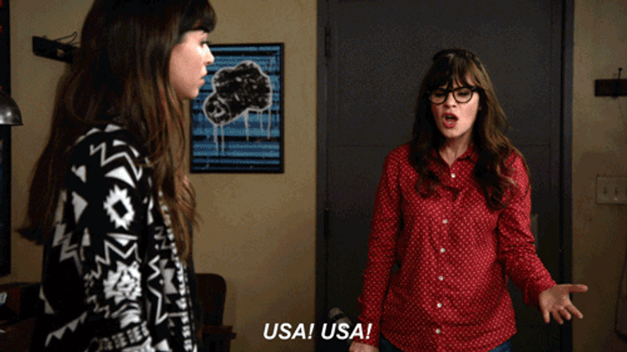 Zooey Deschanel Supporting Usa GIF