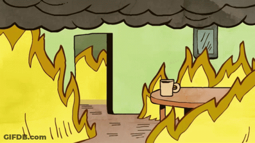 Zoom Background Fire It's Fine GIF