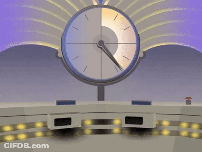 Zoom-In Clock GIF