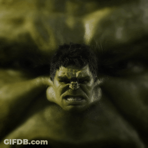 Zooming Hulk Face GIF