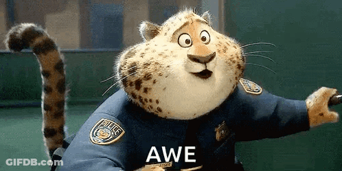 Zootopia Cheetah In Police Uniform Holding Baton GIF