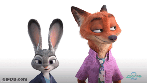 Zootopia Fox And Rabbit Standing GIF