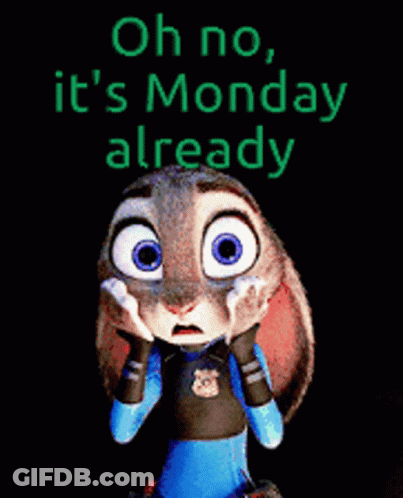 Zootopia Judy Hopps Covering Mouth Oh No It's Monday Already GIF