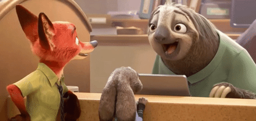 Zootopia Sloth Laughing With Friends GIF
