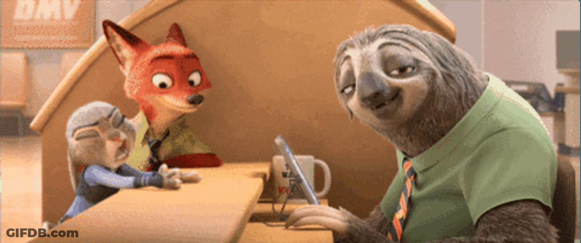 Zootopia Sloth Smiling To Someone GIF