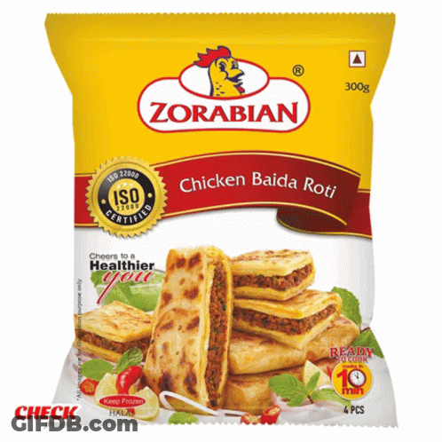 Zorabian Chicken Baida Roti Bag With Rotis GIF
