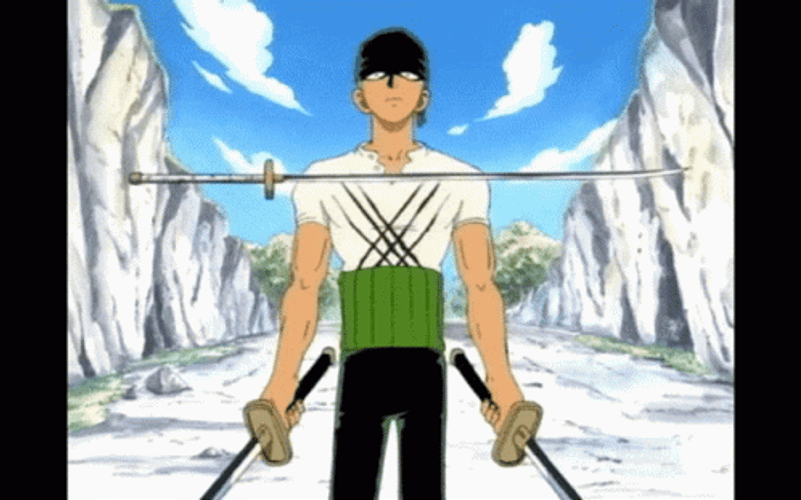 Zoro Three-Sword Trick GIF
