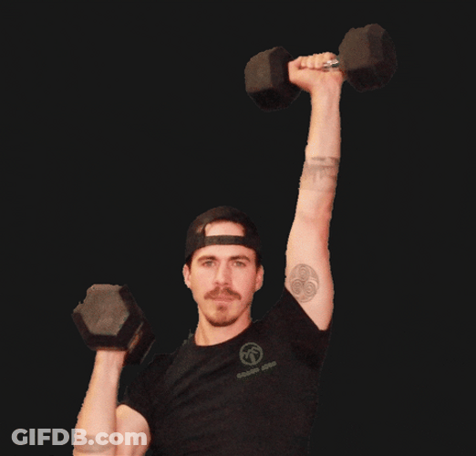 Zottman Curl Alternating Shoulder Press Exercise GIF