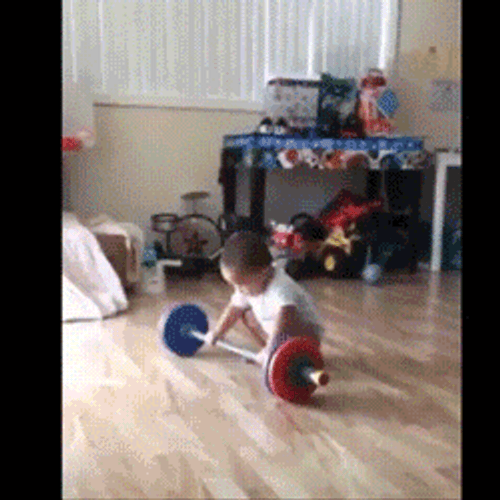 Zottman Curl Cute Baby Power Lifting GIF