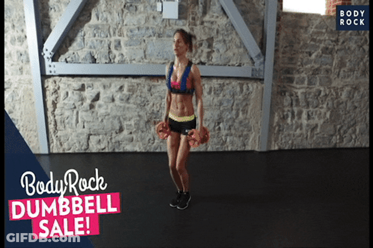 Zottman Curl Jumping Jacks Dumbbell Work Out GIF