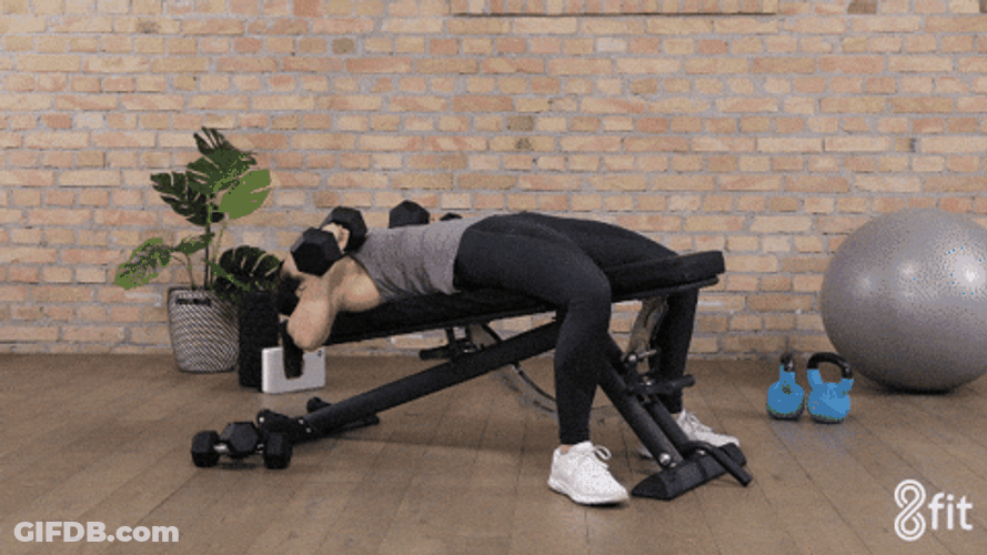 Zottman Curl Lady Bench Press Work Out GIF