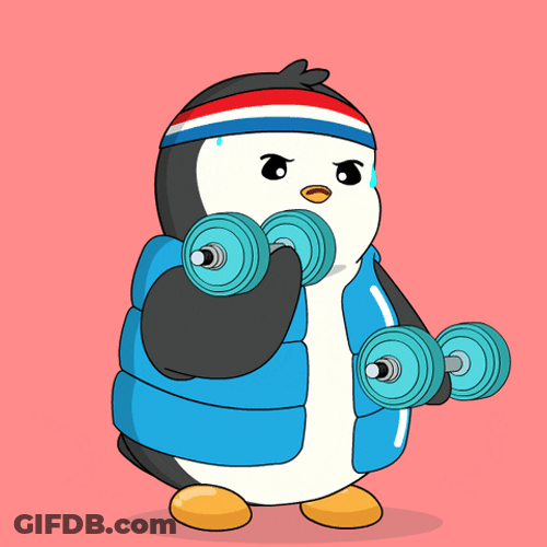 Zottman Curl Pudgy Penguin Work Out GIF