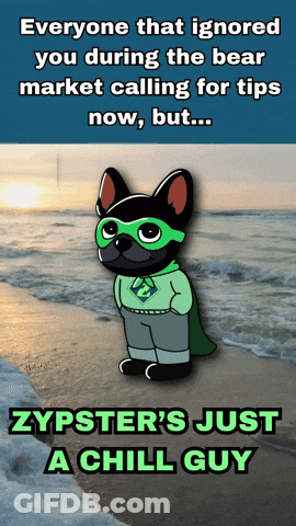 Zypster 'S Just A Chill Guy Poster With A Cartoon Dog GIF