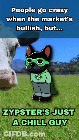 Zypsters Just A Chill Guy Poster With A Cow GIF