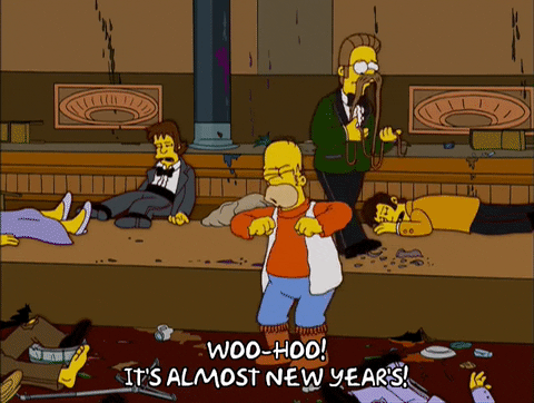 Almost New Year Chaotic Scene Homer Woohoo GIF | GIFDB.com