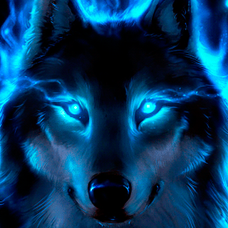 Amazing Blue Neon Wolf Glowing Aura GIF | GIFDB.com