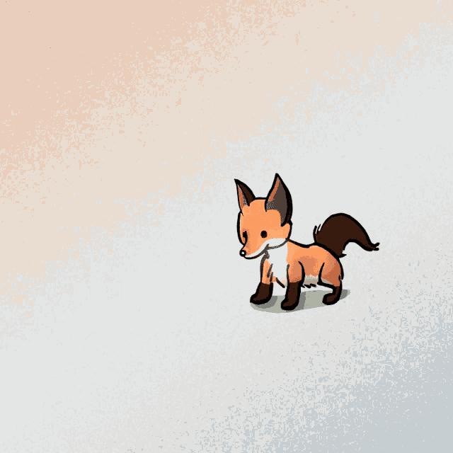 Animated Arctic Fox Jumping GIF