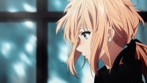Anime Aesthetic Side Profile Of Violet Evergarden GIF 