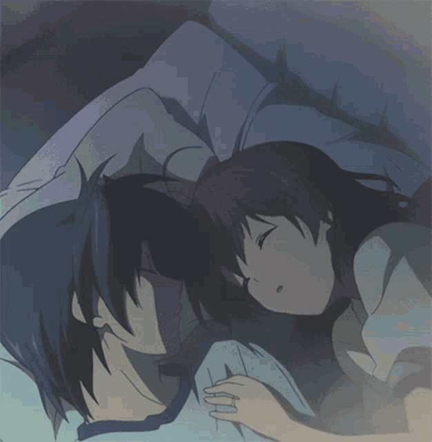 Anime Couple Sleeping Together GIF 