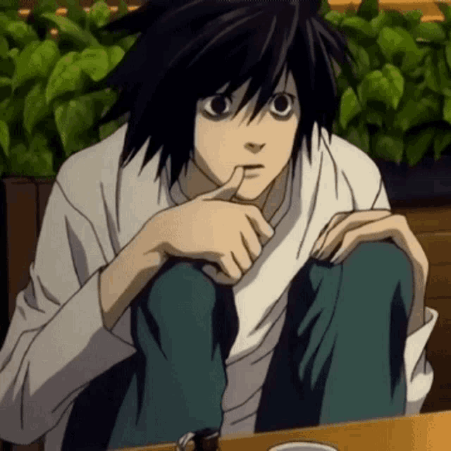 Anime Death Note Thinking Detective L GIF 