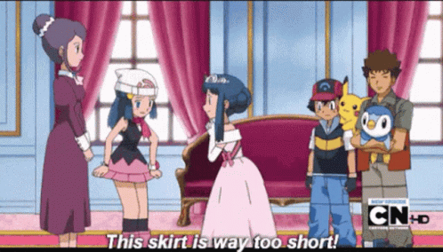 Anime Pokemon Series Dawn Wearing Mini Skirt GIF | GIFDB.com