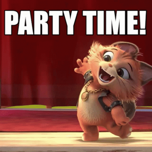 Boss 44 Cats Party Time GIF | GIFDB.com