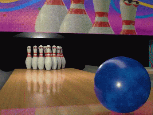 Bowling Ball Strike Loop Animation GIF 