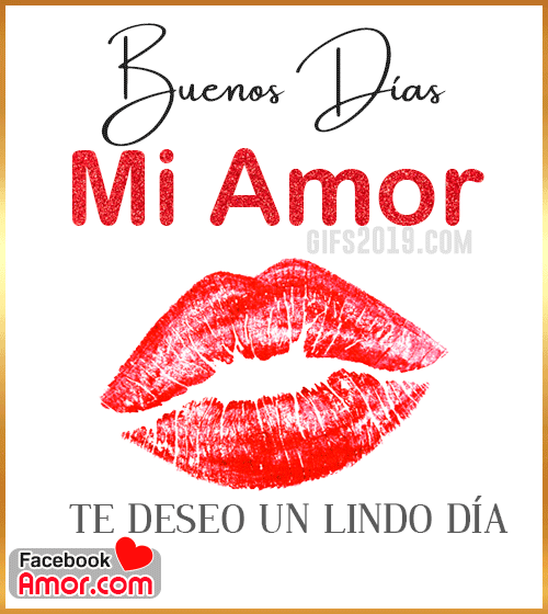 Buenos Dias Amor Kissable Lips Design GIF | GIFDB.com