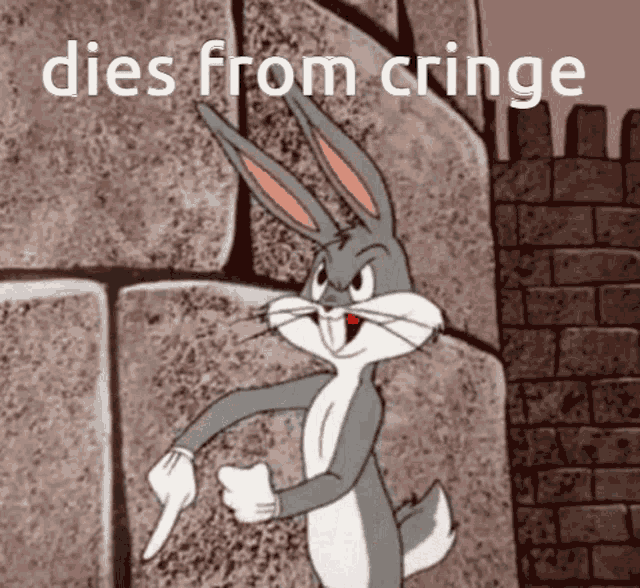 Bugs Bunny Dies From Cringe GIF