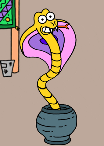 Cartoon Cobra Snake Dancing GIF 