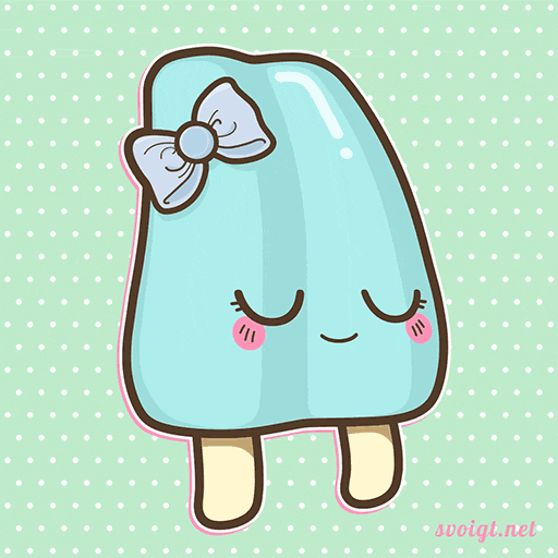 Cartoon Cute Girly Blue Popsicle GIF