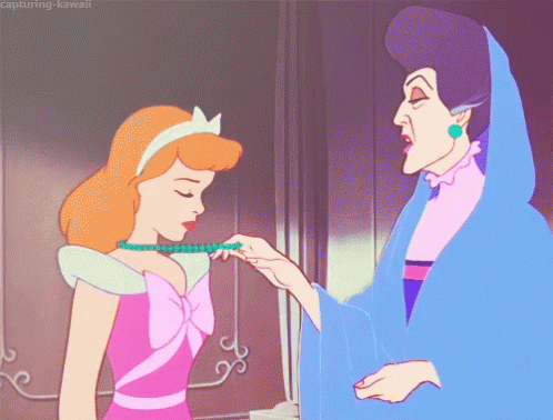 Cinderella's Stepmom Holding Necklace GIF | GIFDB.com