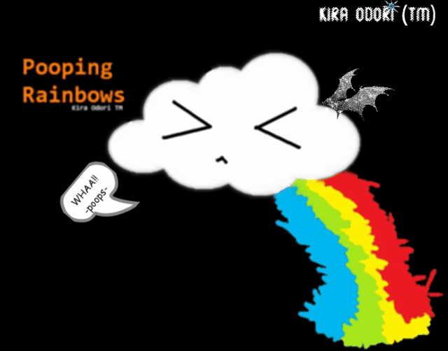 Cloud Pooping Rainbow Animation GIF