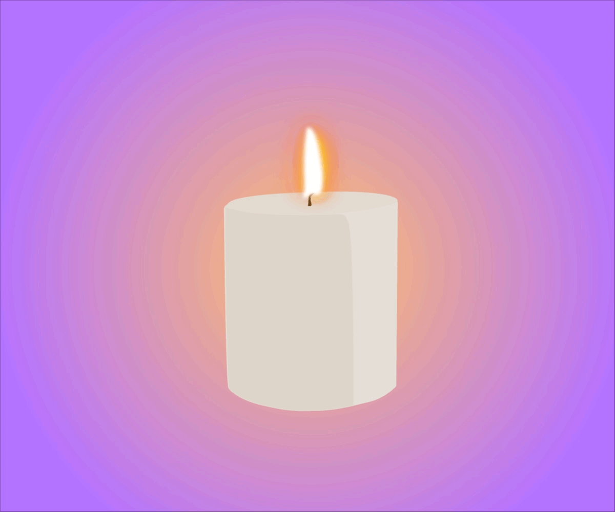 Cute Candle Purple Animation GIF