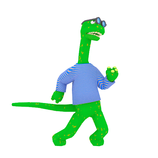 Dinosaur Dance Nerdy Look GIF