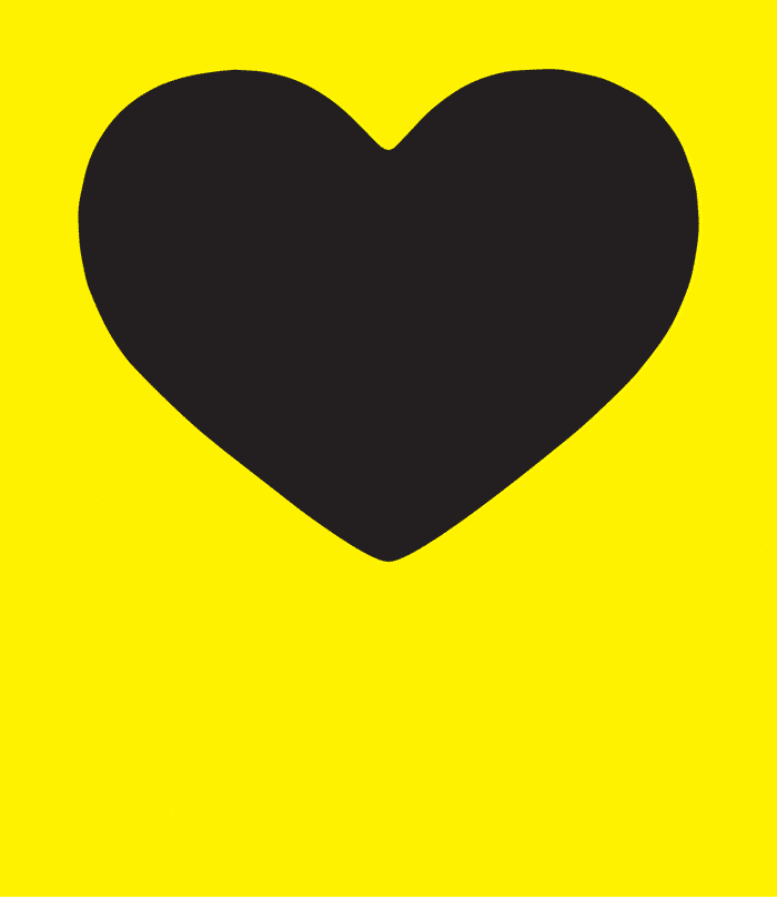 Dripping Black Heart Yellow Background GIF