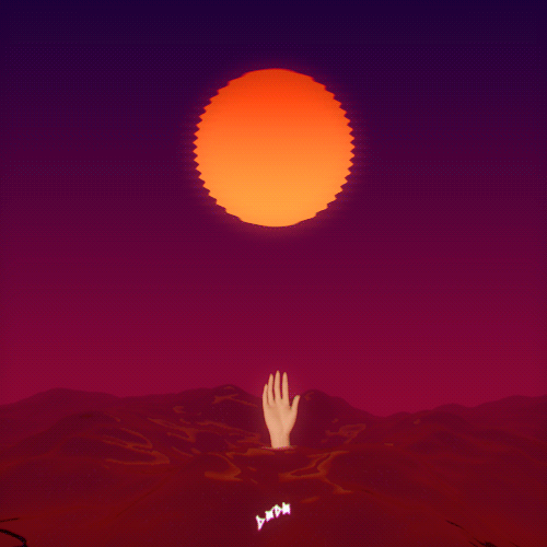 Drowning Hand Sunset Animation GIF