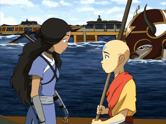 Fictional Character Katara And Avatar Aang Kissing 5051