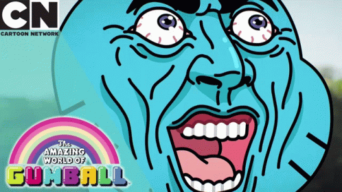 Funny Gumball 9gag Shocked Looks GIF 