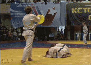 Funny Japanese Martial Arts Fail GIF 